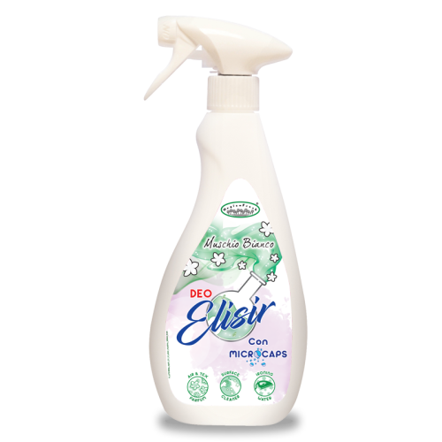 Deo elisir muschio bianco no gas da spruzzare negli ambienti domestici, nell'armadio e sui tessuti d'arredo.