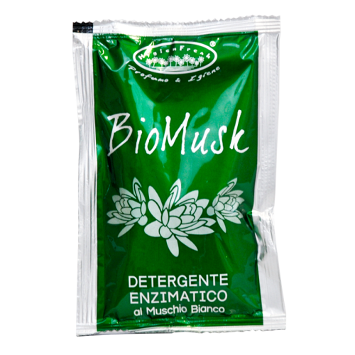 bustina monodose detergente BIOMUSK hygienfresh da ml.100 PER LAVANDERIE SELF SERVICE