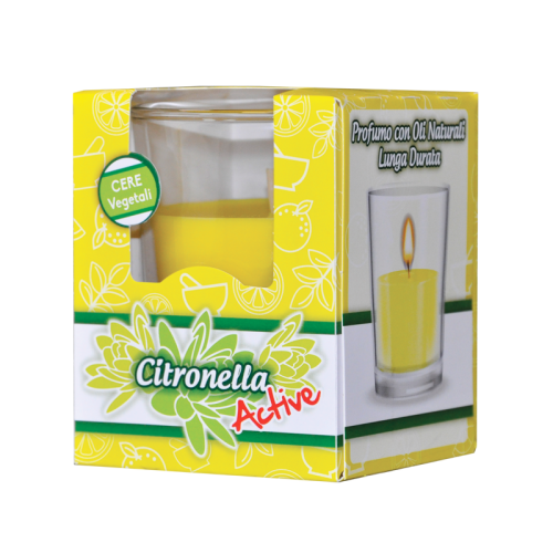 Candela profumata al profumo di citronella.